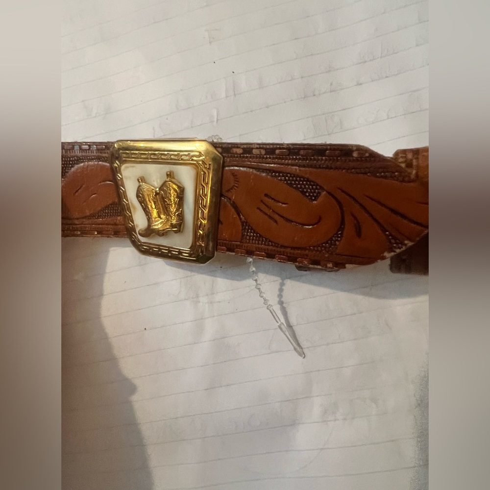 Western kids full grain leather belt with buckle